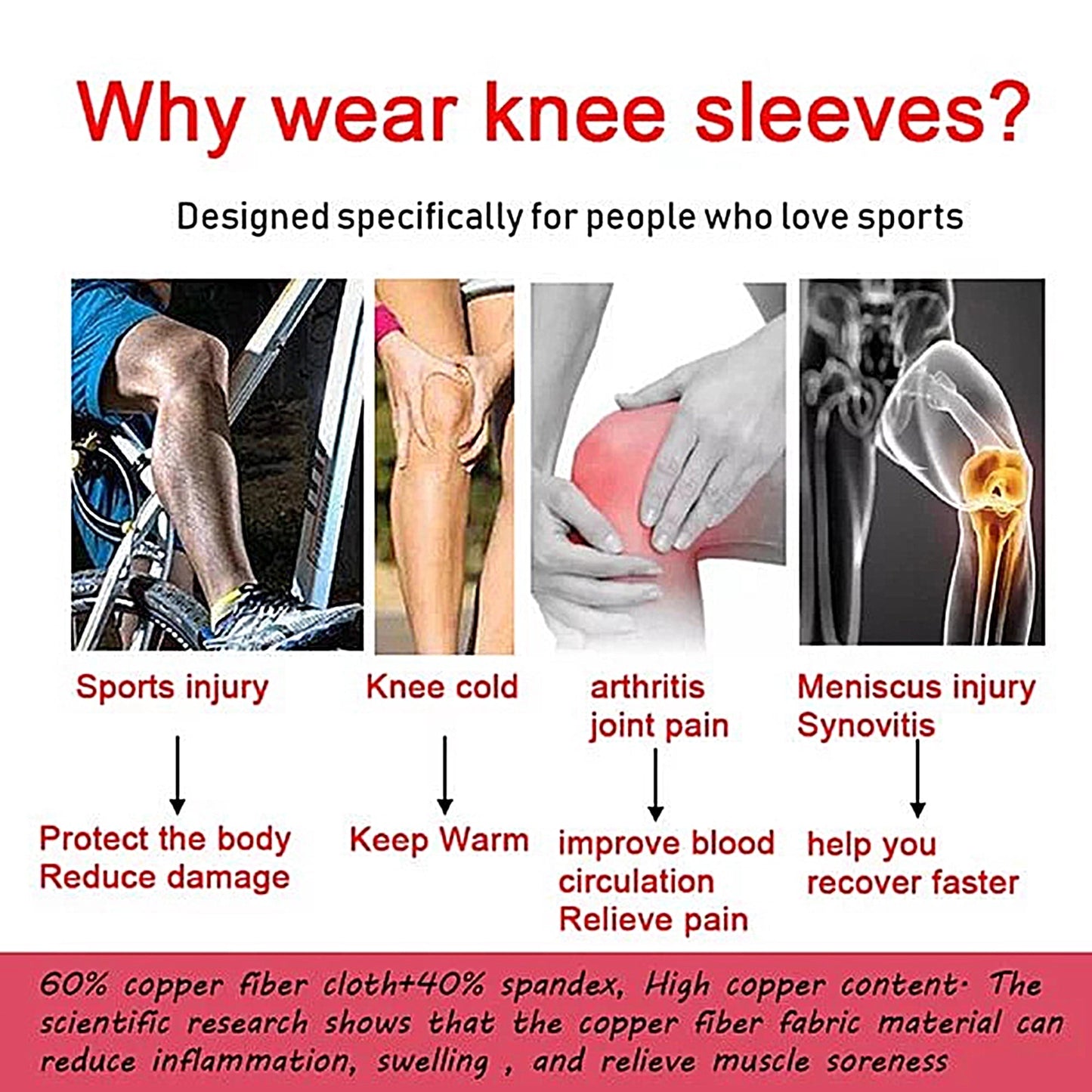 Copper Knee Brace for Knee Pain
