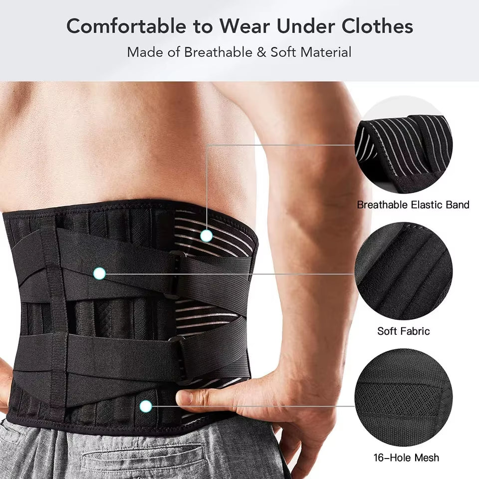 Adjustable Lumbar Support Belt Double Pull Back Waist Orthopedic Corset Spine Decompression Back Pain Relief Tighten the Abdomen
