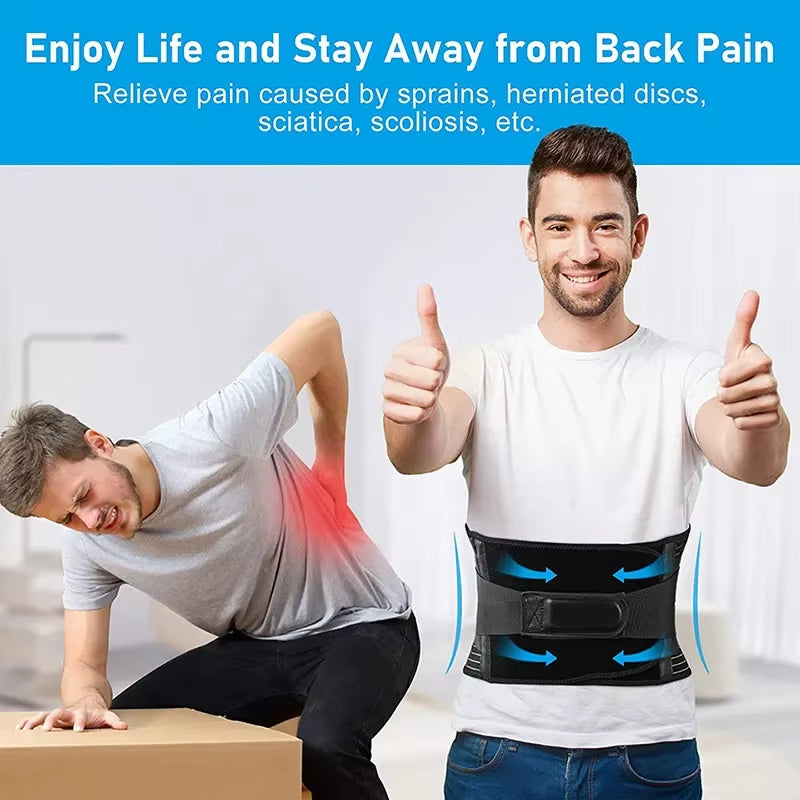 Adjustable Lumbar Support Belt Double Pull Back Waist Orthopedic Corset Spine Decompression Back Pain Relief Tighten the Abdomen