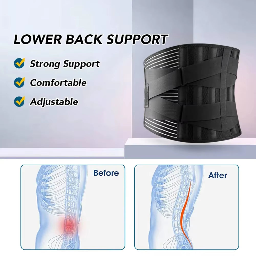 Adjustable Lumbar Support Belt Double Pull Back Waist Orthopedic Corset Spine Decompression Back Pain Relief Tighten the Abdomen