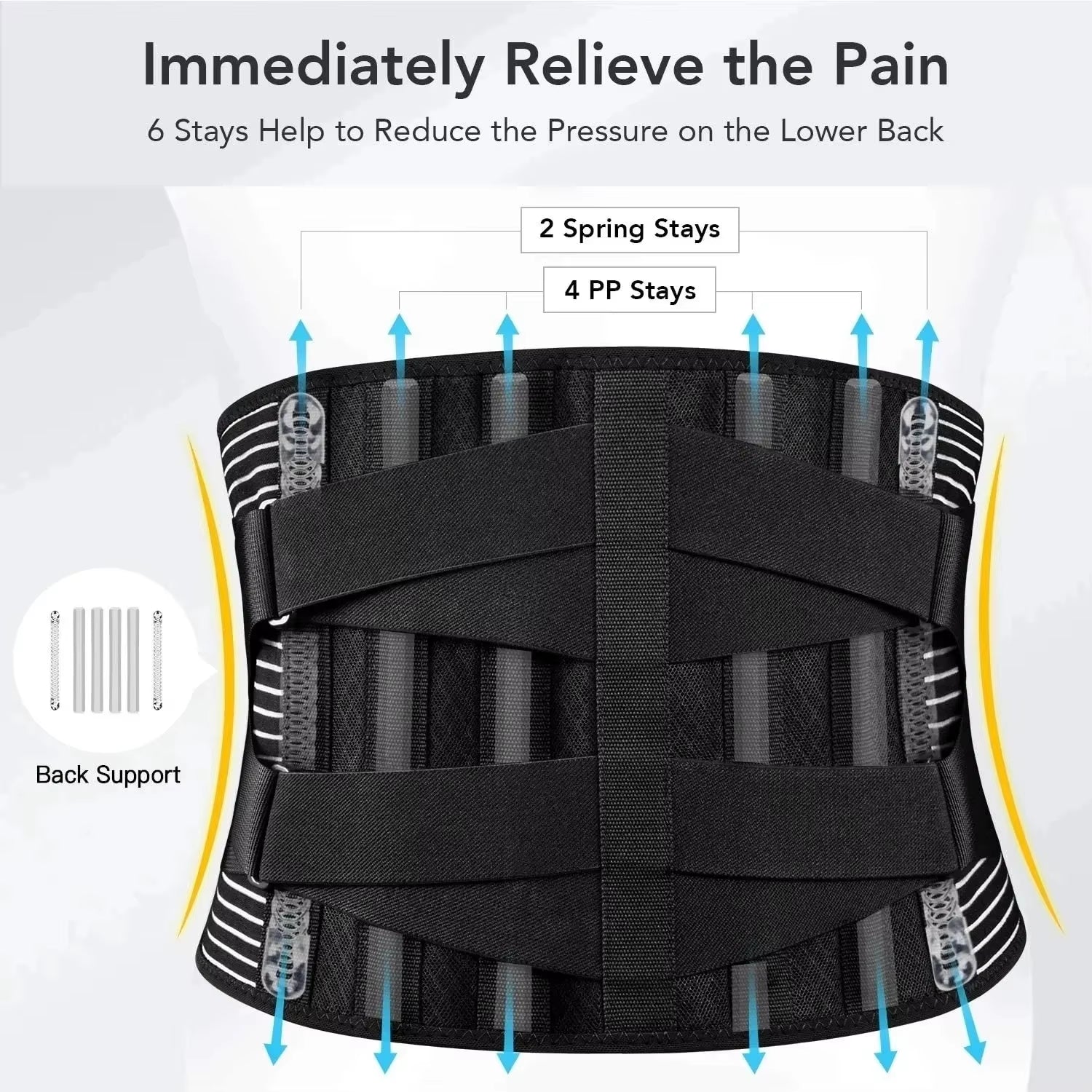 Adjustable Lumbar Support Belt Double Pull Back Waist Orthopedic Corset Spine Decompression Back Pain Relief Tighten the Abdomen